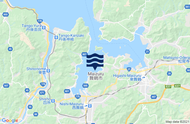 Karte der Gezeiten Maizuru-shi, Japan
