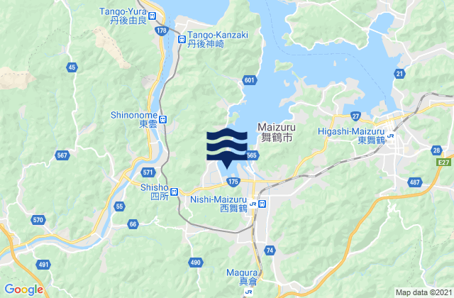 Karte der Gezeiten Maizuru Ko Wakasa Wan, Japan