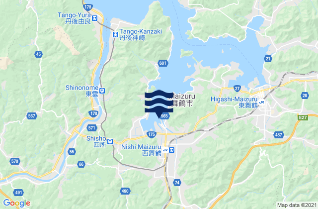 Karte der Gezeiten Maizuru, Japan