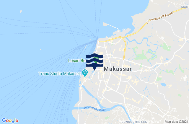 Karte der Gezeiten Makassar, Indonesia