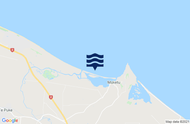 Karte der Gezeiten Maketu Estuary, New Zealand