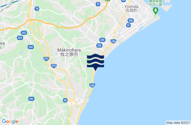 Karte der Gezeiten Makinohara Shi, Japan
