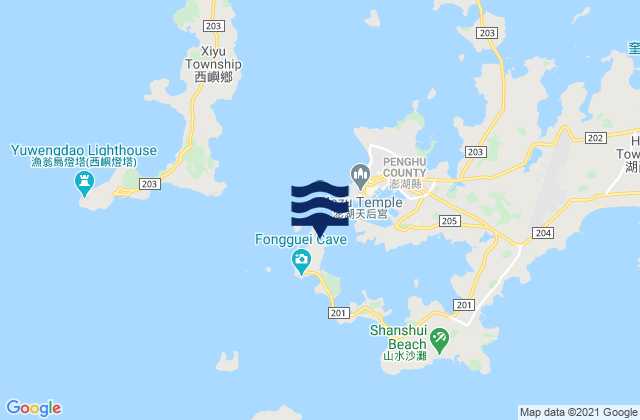 Karte der Gezeiten Makung, Taiwan