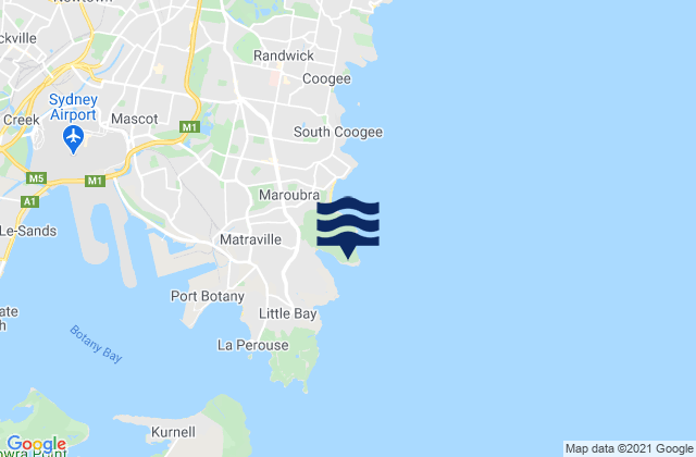 Karte der Gezeiten Malabar Beach, Australia
