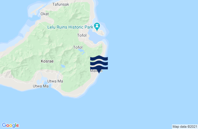 Karte der Gezeiten Malem, Micronesia