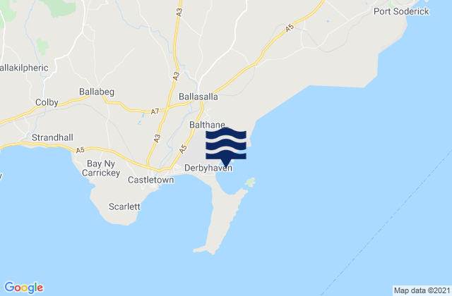 Karte der Gezeiten Malew, Isle of Man