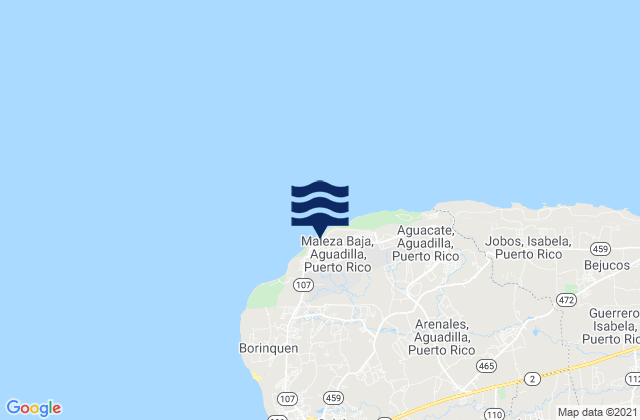 Karte der Gezeiten Maleza Baja Barrio, Puerto Rico