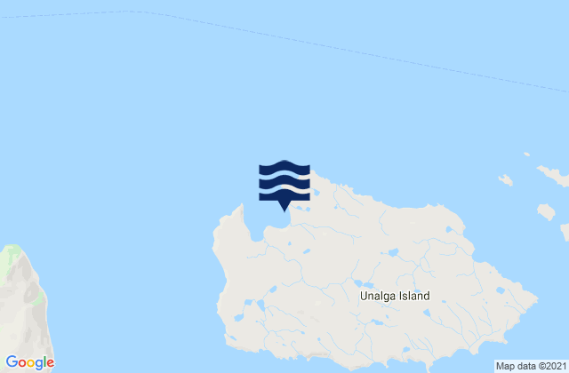 Karte der Gezeiten Malga Bay (Unalga Island), United States