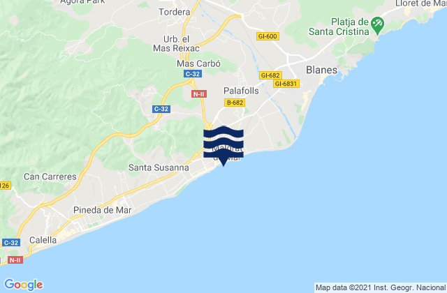 Karte der Gezeiten Malgrat de Mar, Spain