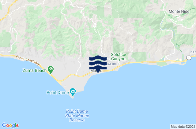 Karte der Gezeiten Malibu, United States