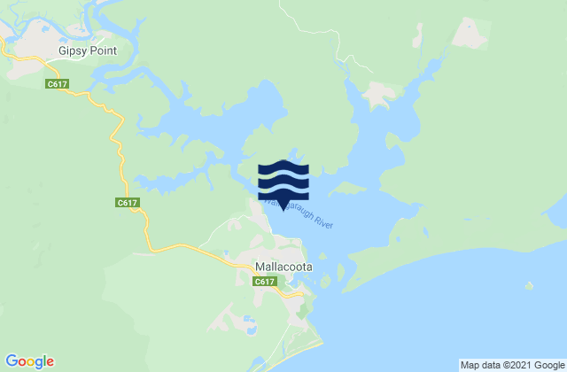 Karte der Gezeiten Mallacoota Lake, Australia