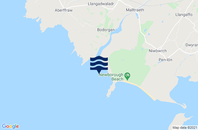 Karte der Gezeiten Malltraeth Bay, United Kingdom