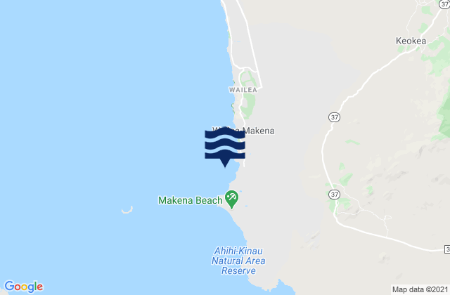 Karte der Gezeiten Maluaka Beach, United States