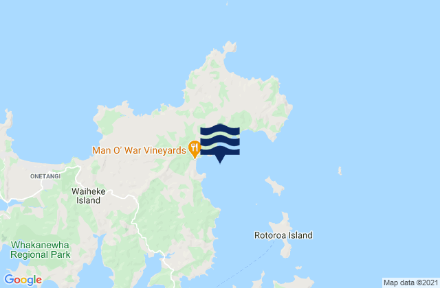 Karte der Gezeiten Man O War Bay, New Zealand