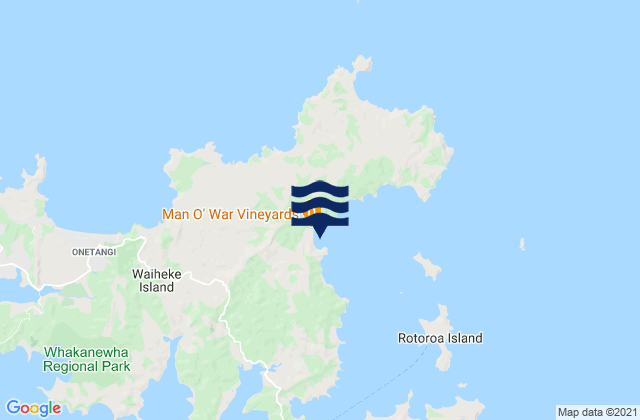Karte der Gezeiten Man O' War Bay, New Zealand