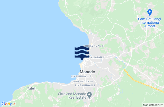 Karte der Gezeiten Manado, Indonesia