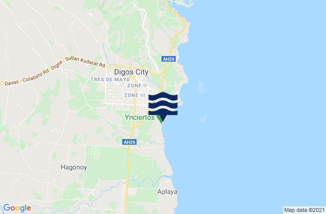 Karte der Gezeiten Managa, Philippines