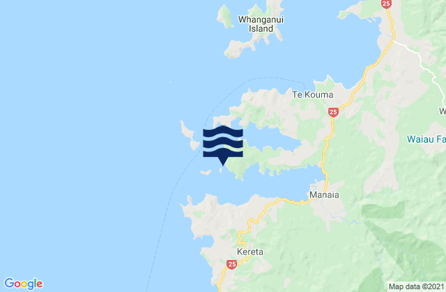 Karte der Gezeiten Manaia Harbour, New Zealand