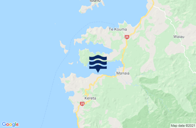 Karte der Gezeiten Manaia Harbour, New Zealand