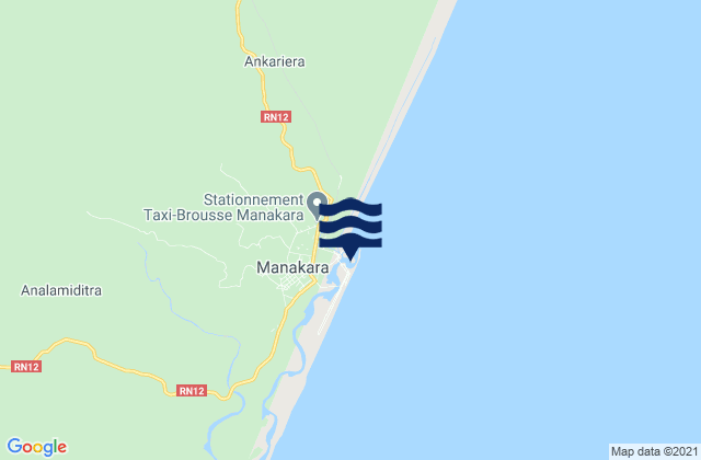 Karte der Gezeiten Manakara, Madagascar