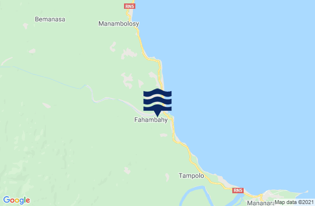 Karte der Gezeiten Mananara Nord District, Madagascar