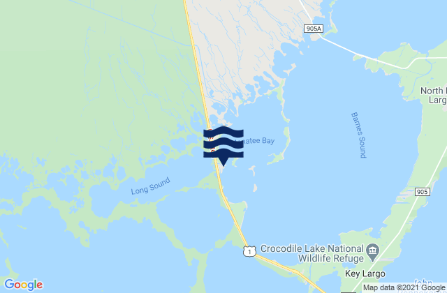 Karte der Gezeiten Manatee Creek Manatee Bay Barnes Sound, United States