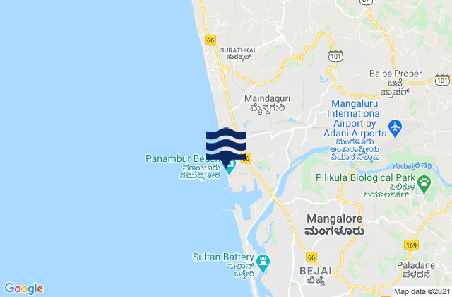 Karte der Gezeiten Mangalore Port, India