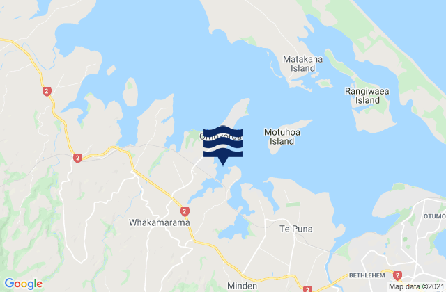 Karte der Gezeiten Mangawhai Bay, New Zealand