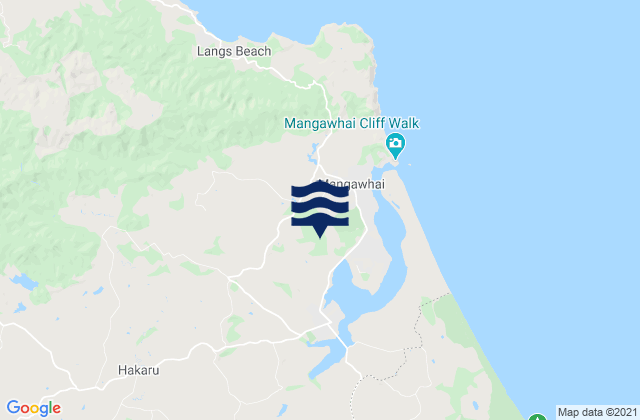 Karte der Gezeiten Mangawhai Estuary, New Zealand