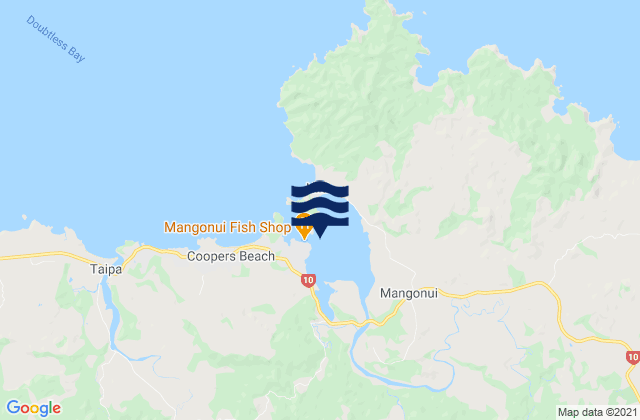 Karte der Gezeiten Mangonui Harbour, New Zealand