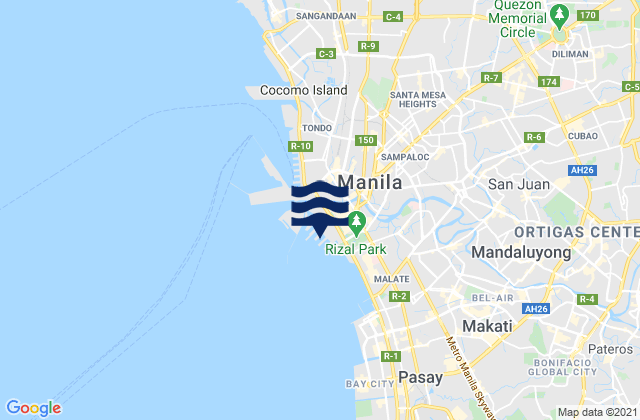 Karte der Gezeiten Manila, Philippines