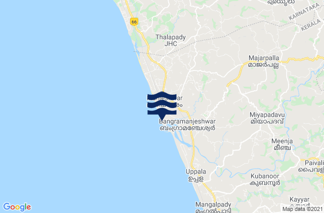 Karte der Gezeiten Manjēshvar, India