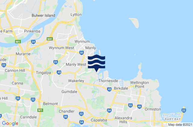 Karte der Gezeiten Manly West, Australia