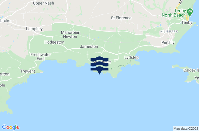 Karte der Gezeiten Manorbier, United Kingdom