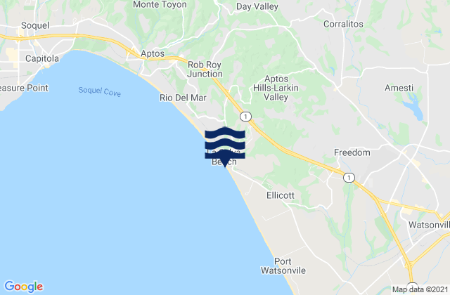 Karte der Gezeiten Manresa Beach, United States