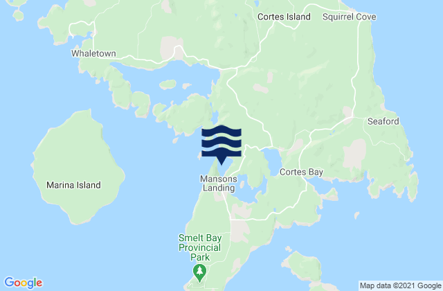 Karte der Gezeiten Manson Bay, Canada