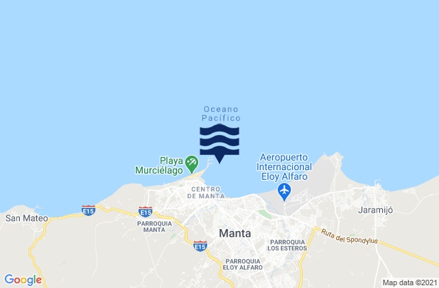 Karte der Gezeiten Manta, Ecuador