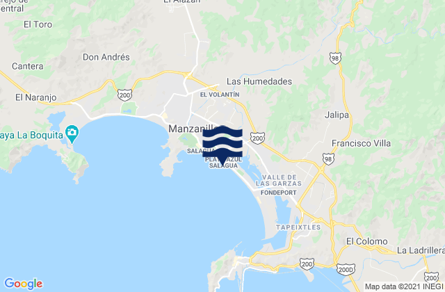 Karte der Gezeiten Manzanillo, Mexico