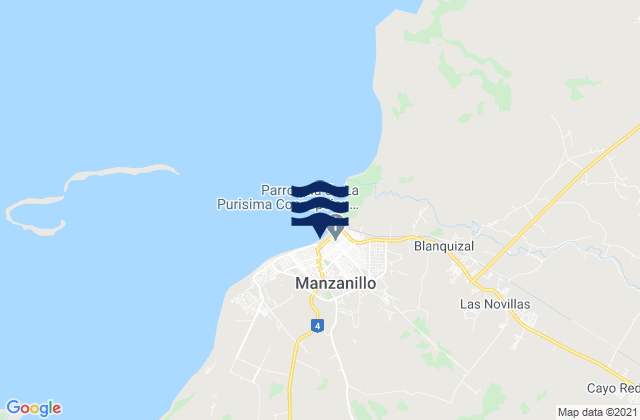 Karte der Gezeiten Manzanillo, Cuba