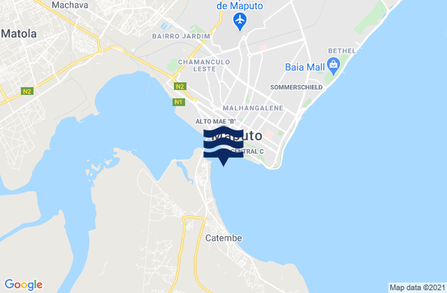 Karte der Gezeiten Maputo, Mozambique