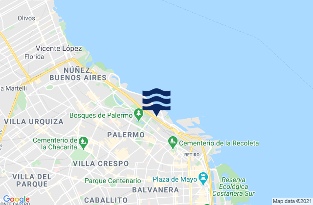 Karte der Gezeiten Maquinita, Argentina