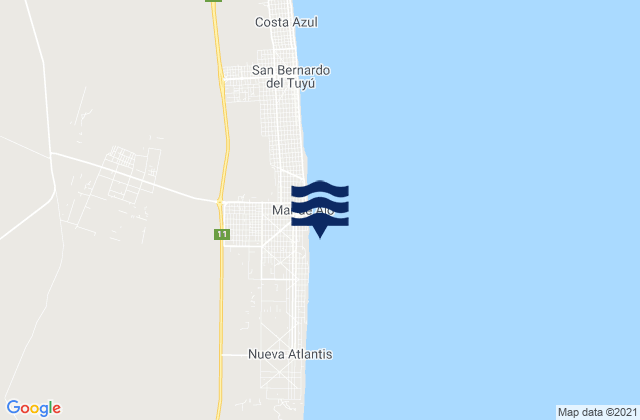 Karte der Gezeiten Mar de Ajo, Argentina