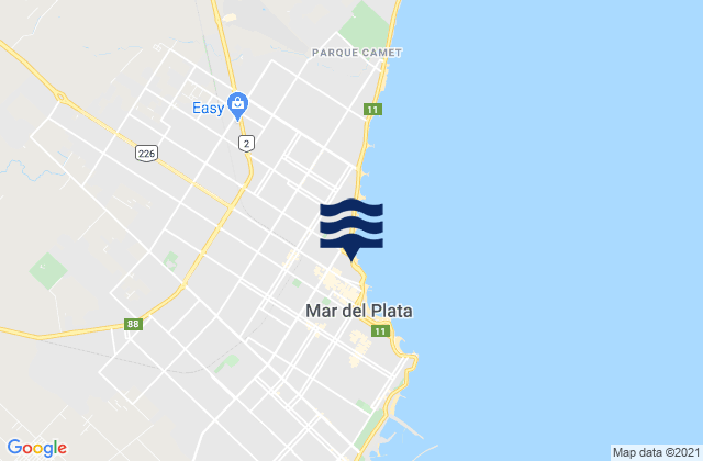 Karte der Gezeiten Mar del Plata, Argentina