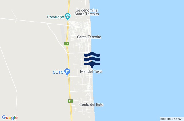 Karte der Gezeiten Mar del Tuyú, Argentina