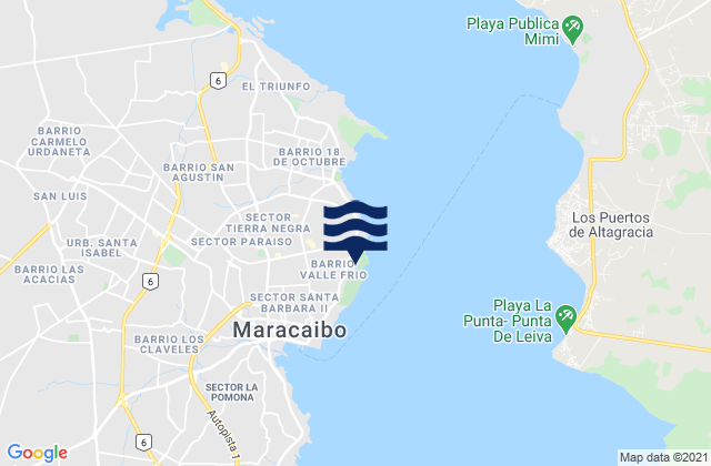 Karte der Gezeiten Maracaibo, Venezuela