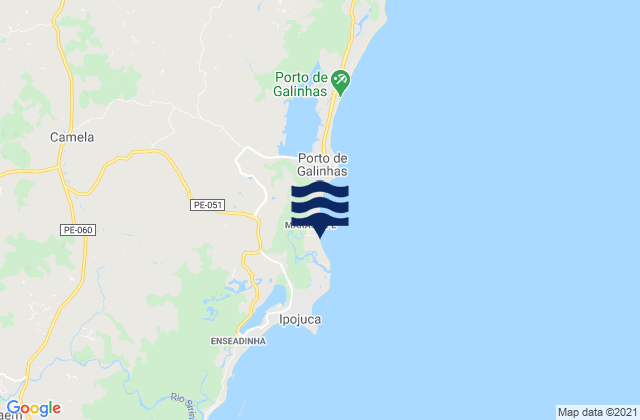 Karte der Gezeiten Maracaipe, Brazil