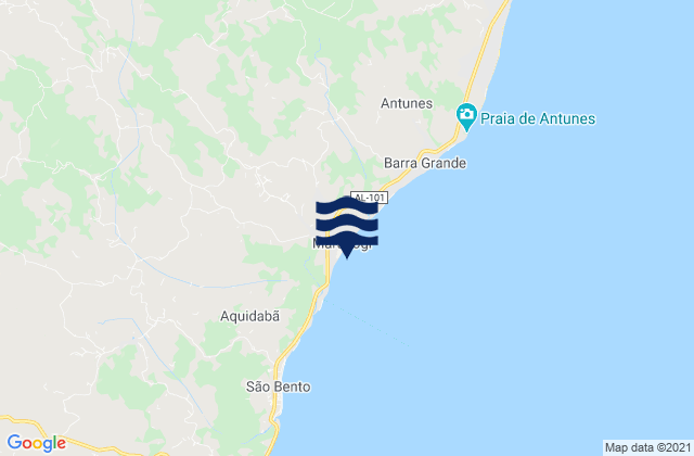 Karte der Gezeiten Maragogi, Brazil