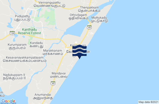 Karte der Gezeiten Marakkanam, India