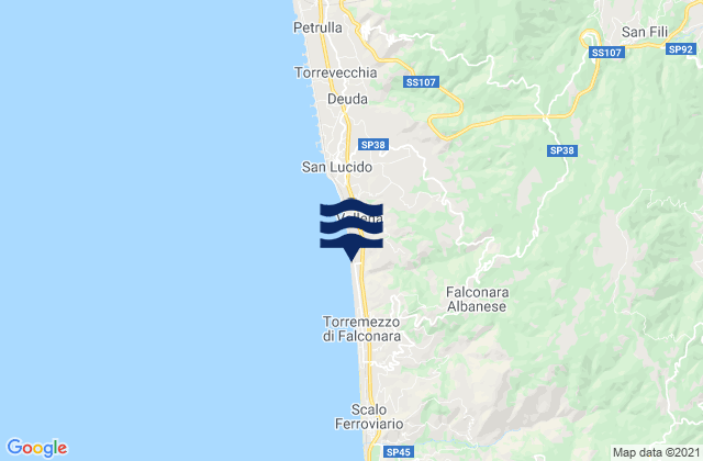 Karte der Gezeiten Marano Marchesato, Italy