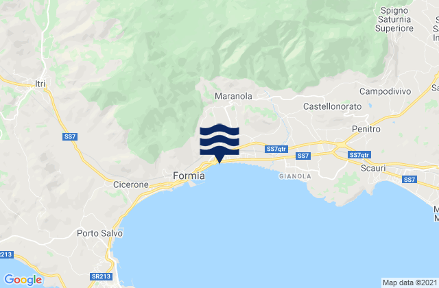 Karte der Gezeiten Maranola-Trivio, Italy